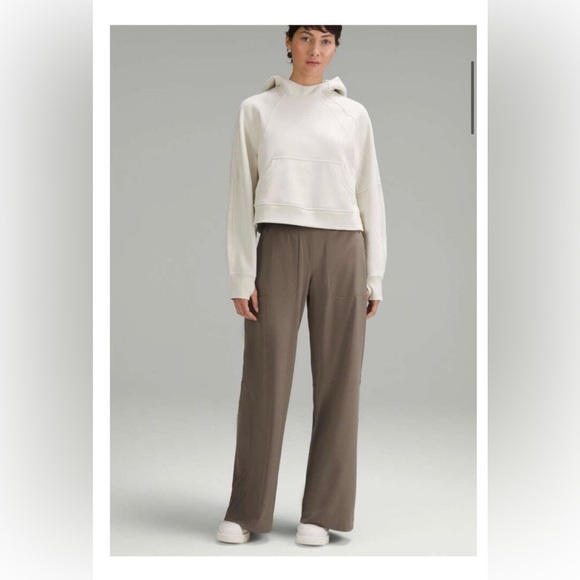 Lululemon Swift Wide Leg High Rise Pant Nomad Taupe Sz 12 W5FFBS Zip Pockets - Picture 1 of 3